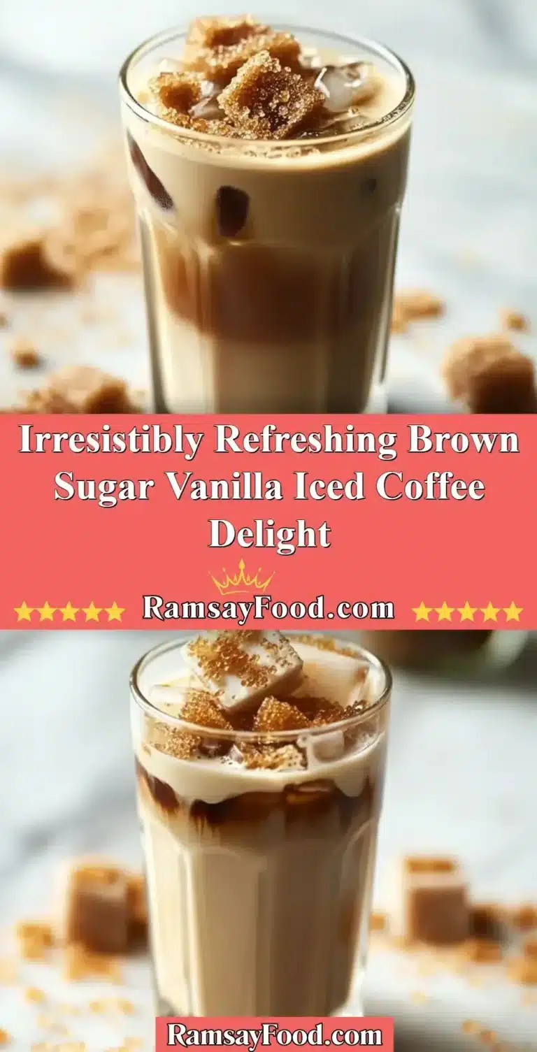 Irresistibly Refreshing Brown Sugar Vanilla Iced Coffee Delight 5 Brown sugar vanilla iced coffee in a glass with ice and whipped cream