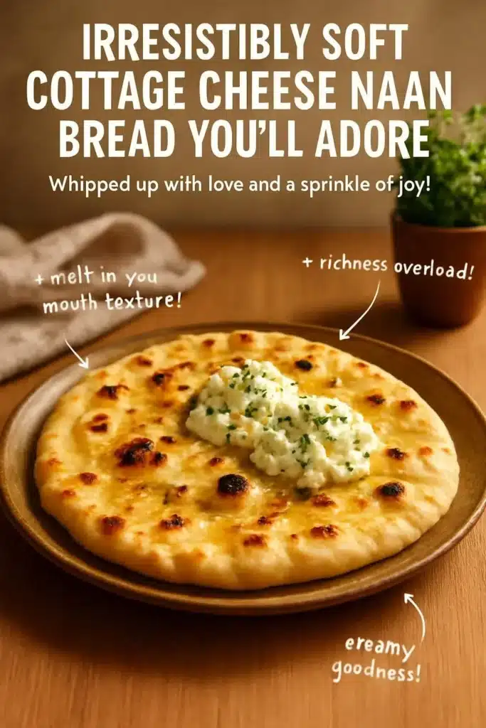 Irresistibly soft cottage cheese naan bread served with fresh herbs