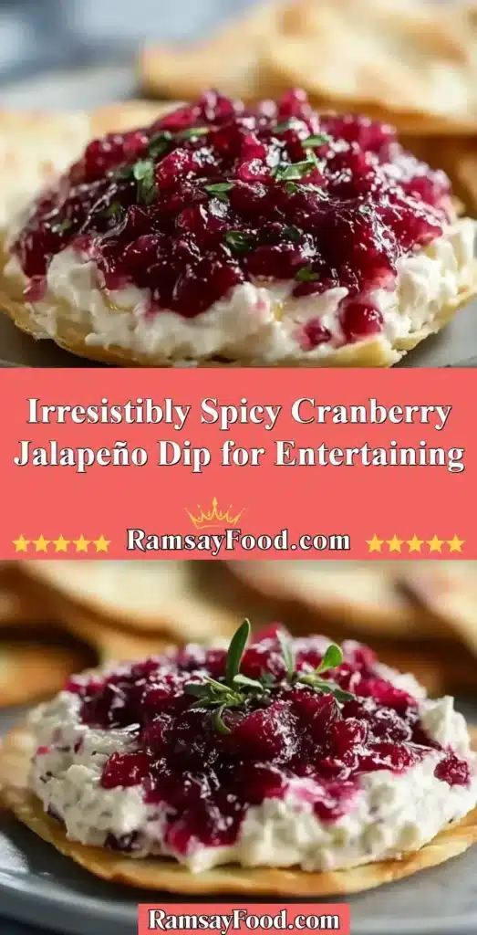 Spicy Cranberry Jalapeño Dip served in a bowl, perfect for entertaining.