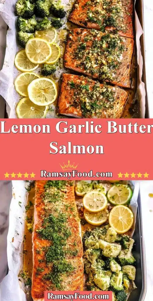 Delicious Lemon Garlic Butter Salmon served with fresh herbs