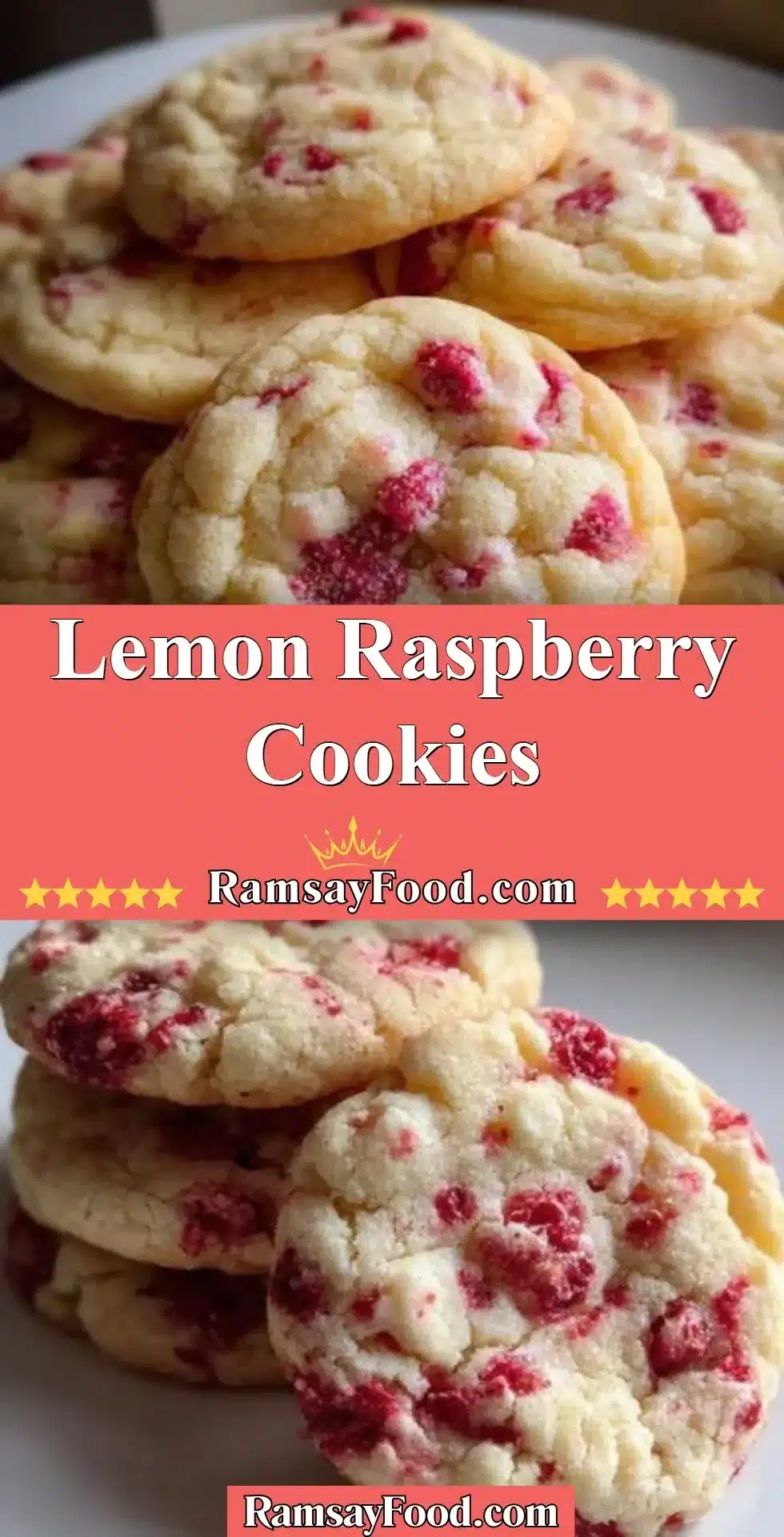 Lemon Raspberry Cookies with a sweet and tangy flavor combination
