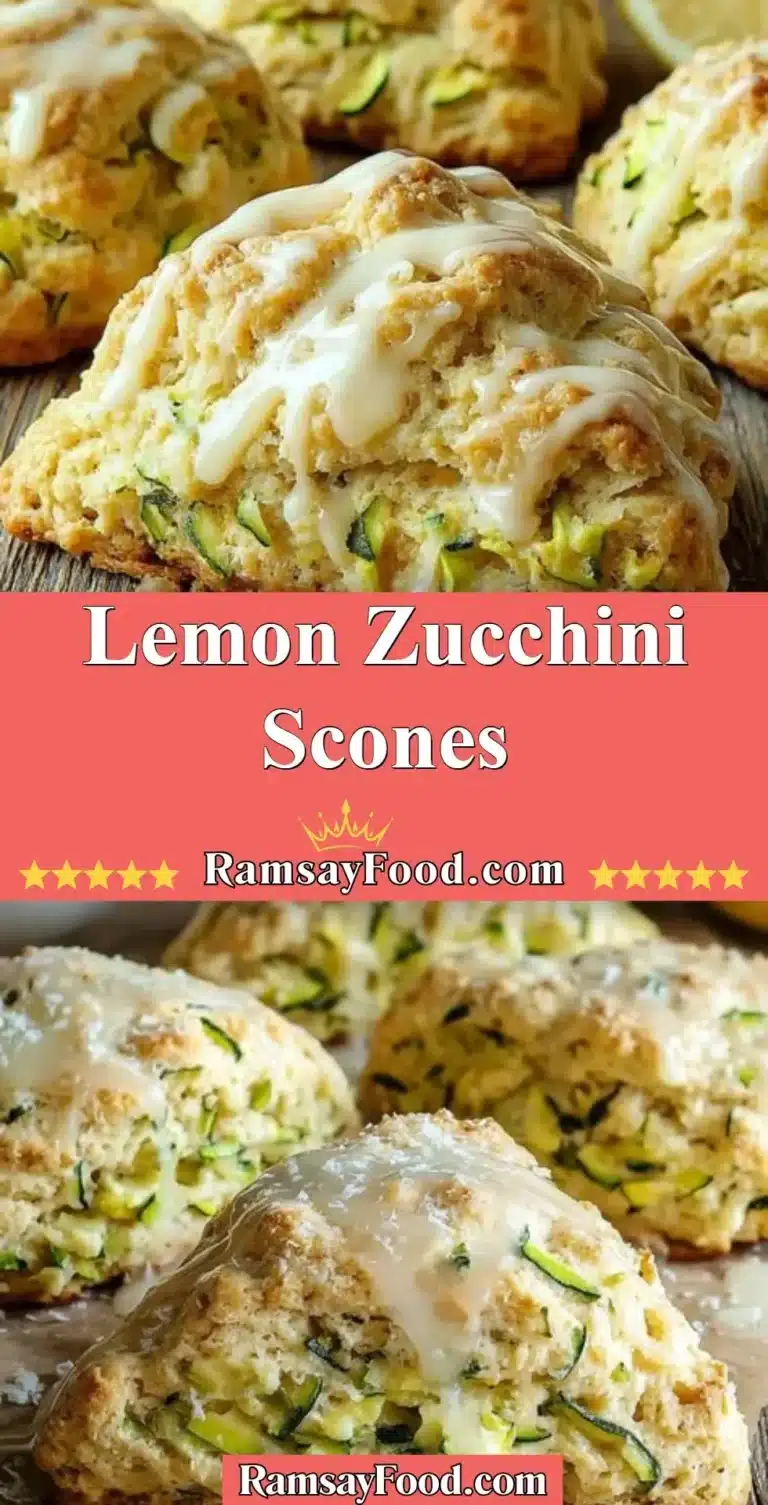 Freshly baked Lemon Zucchini Scones on a wooden board