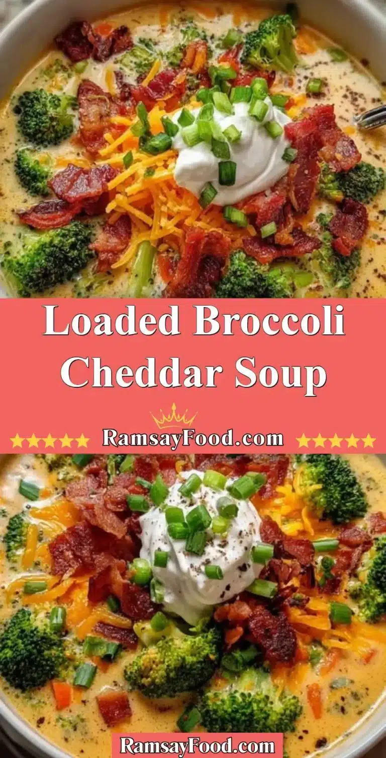Loaded Broccoli Cheddar Soup 9 Delicious loaded broccoli cheddar soup garnished with cheese and broccoli