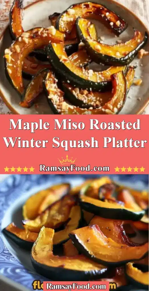 A vibrant Maple Miso Roasted Squash platter, perfect for winter meals.