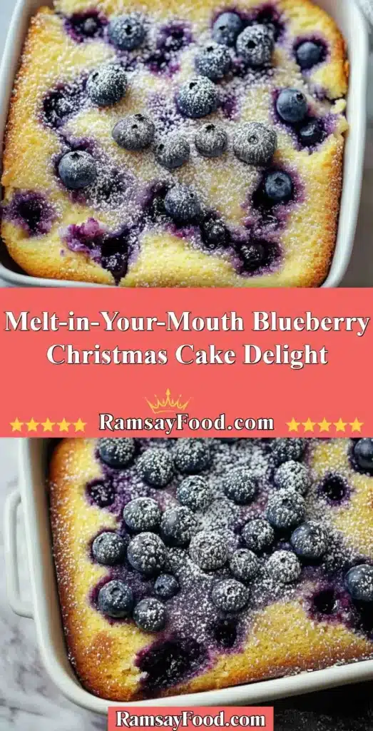 Melt-in-your-mouth blueberry Christmas cake with fresh blueberries and icing