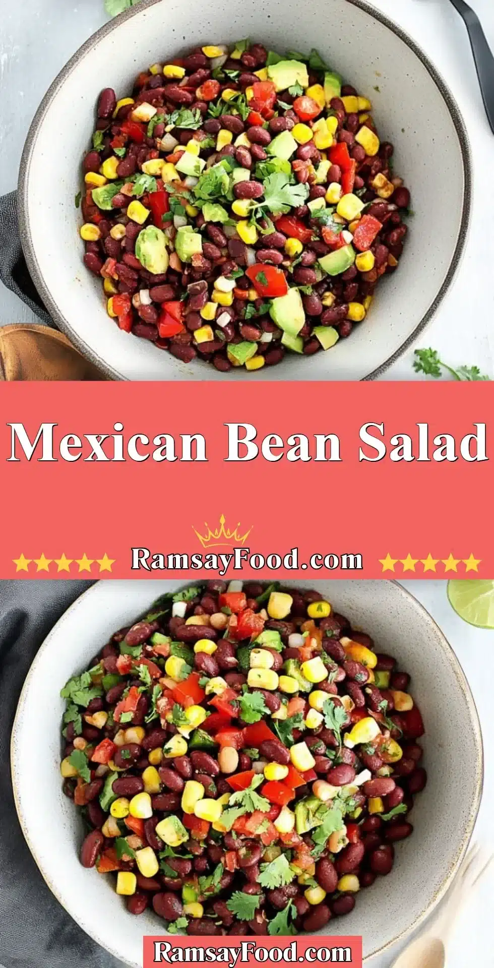 Colorful and nutritious Mexican Bean Salad with fresh vegetables and beans