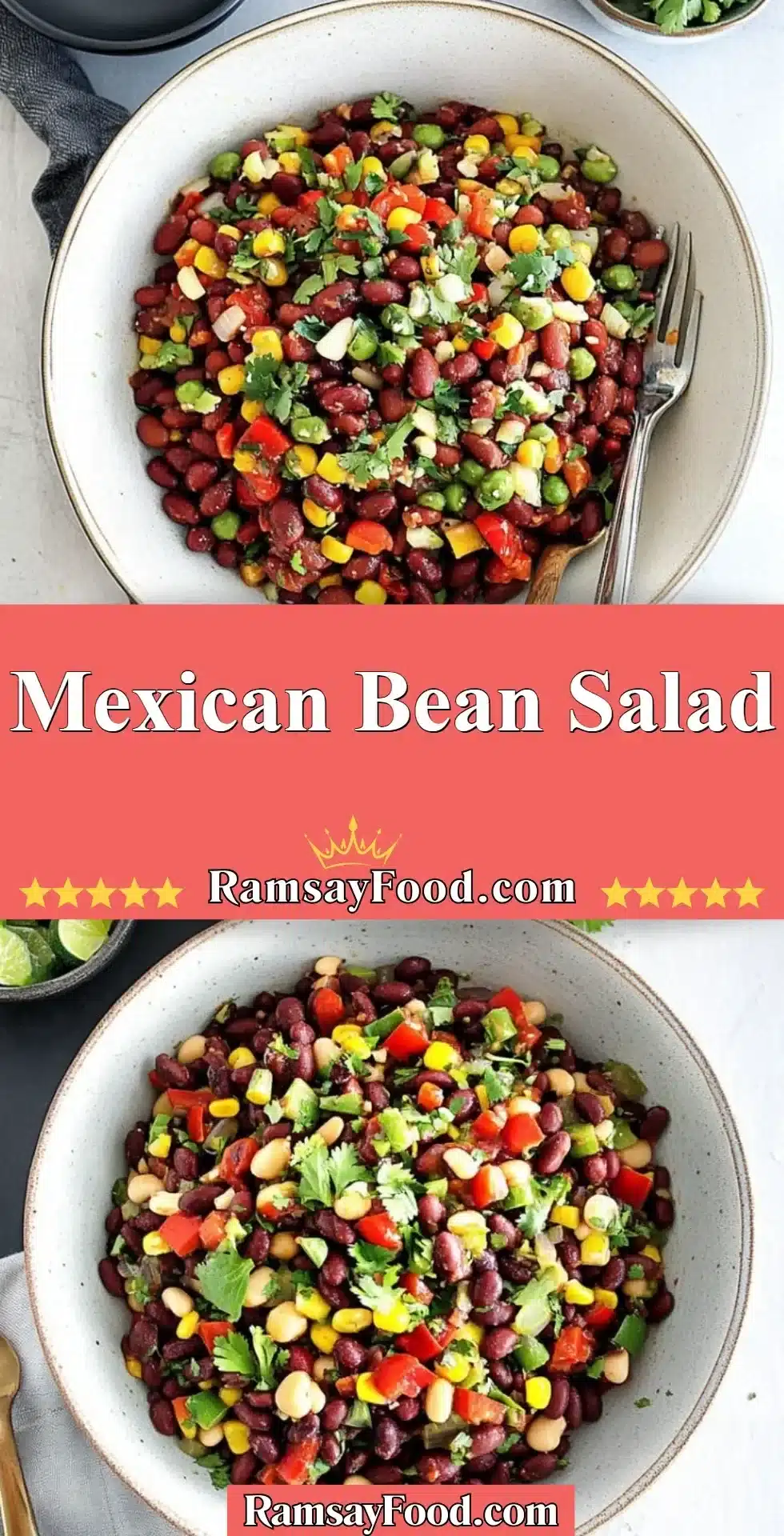 Vibrant Mexican Bean Salad with colorful vegetables and beans