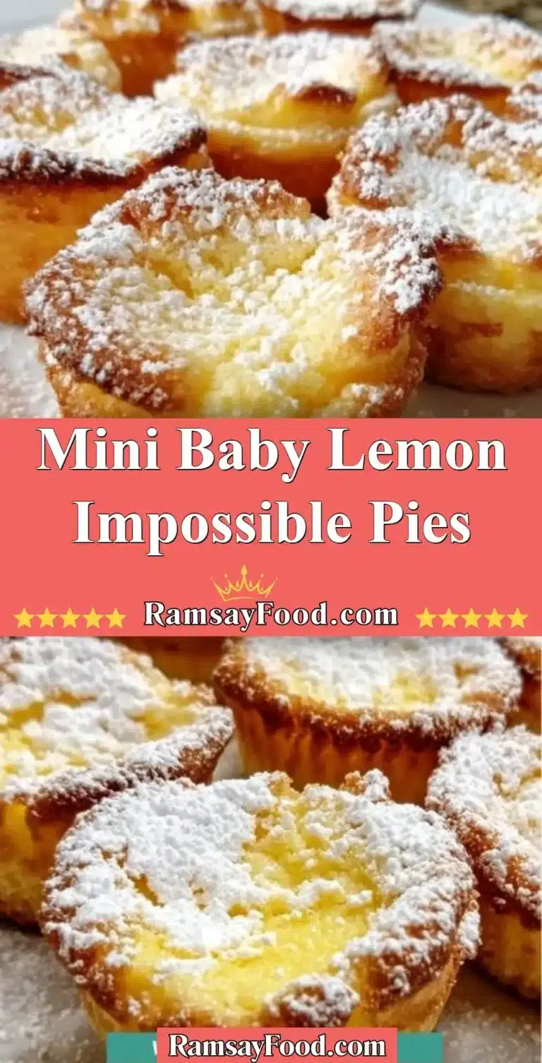 Mini Baby Lemon Impossible Pies served on a plate with lemon slices