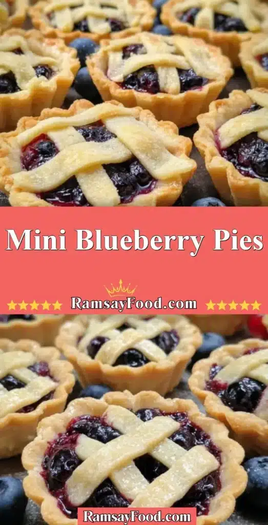 Mini blueberry pies fresh out of the oven