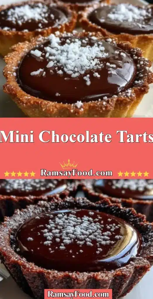 Mini chocolate tarts on a decorative plate, perfect dessert for chocolate lovers.