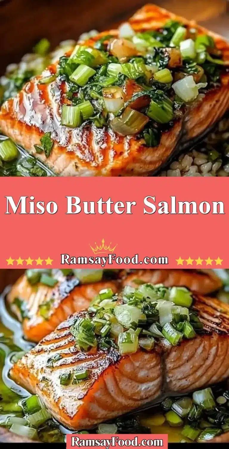Miso Butter Salmon served on a plate with garnish