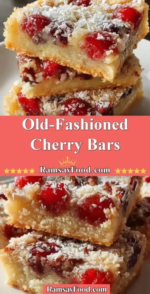 Old-fashioned cherry bars with a crust and cherry filling