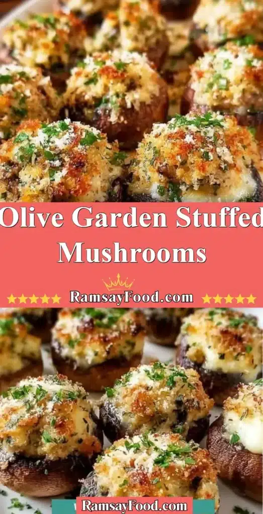 Delicious Olive Garden stuffed mushrooms served on a platter