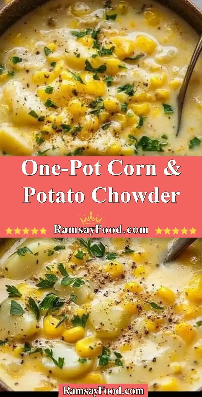 Creamy one-pot corn potato chowder topped with fresh herbs