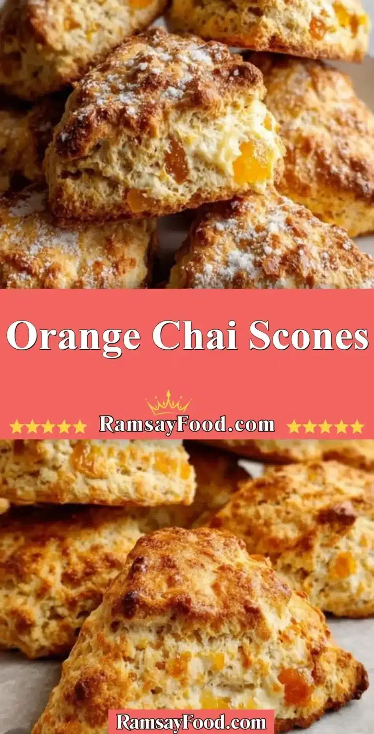Freshly baked orange chai scones with a hint of spices and citrus