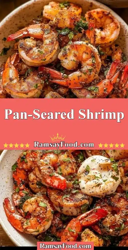 Delicious pan-seared shrimp served with herbs and lemon.