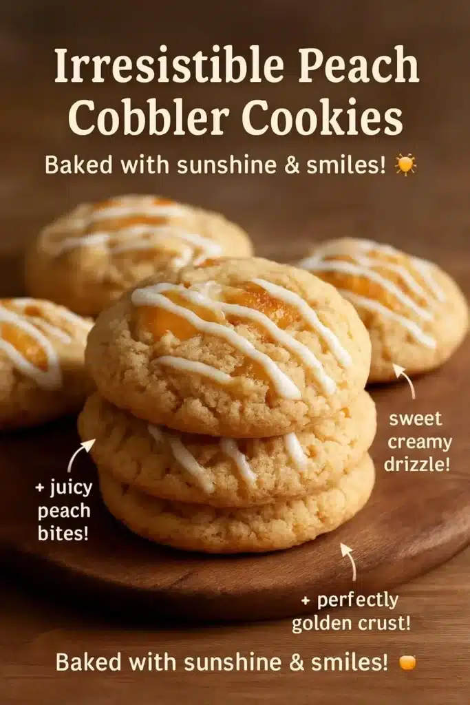 Delicious Peach Cobbler Cookies with fresh peaches and cinnamon