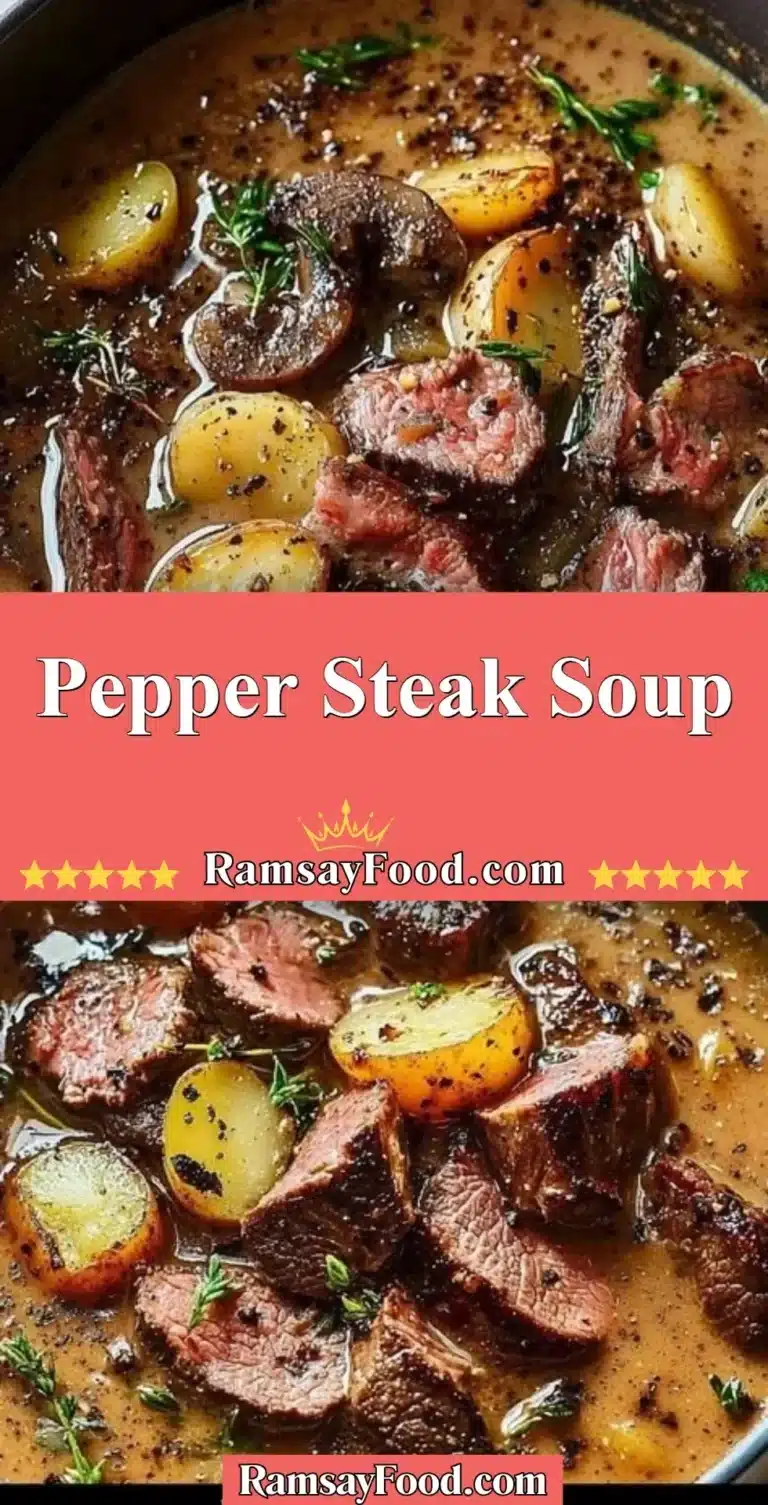 Pepper Steak Soup 8 Delicious pepper steak soup filled with tender beef and colorful vegetables