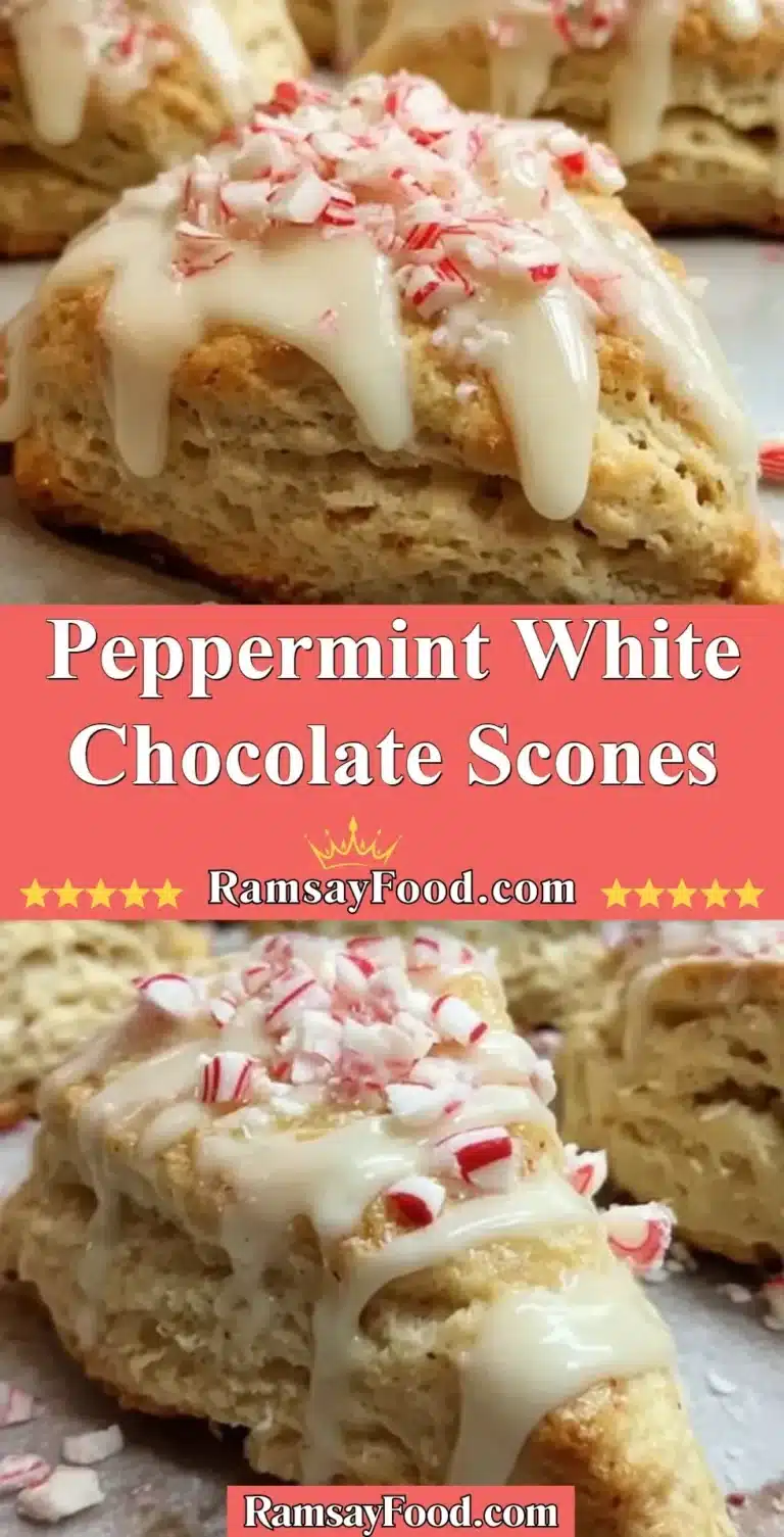 Peppermint White Chocolate Scones 4 Freshly baked peppermint white chocolate scones on a baking tray