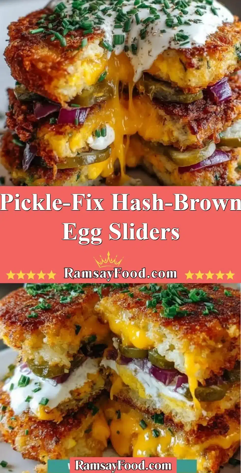Delicious pickle-fix hash-brown egg sliders on a plate