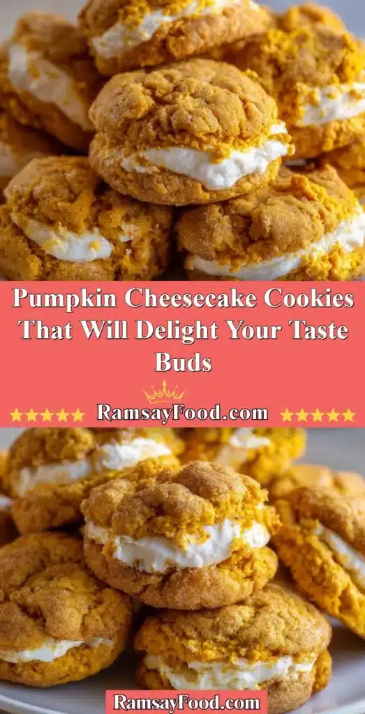 Delicious Pumpkin Cheesecake Cookies topped with cream cheese frosting