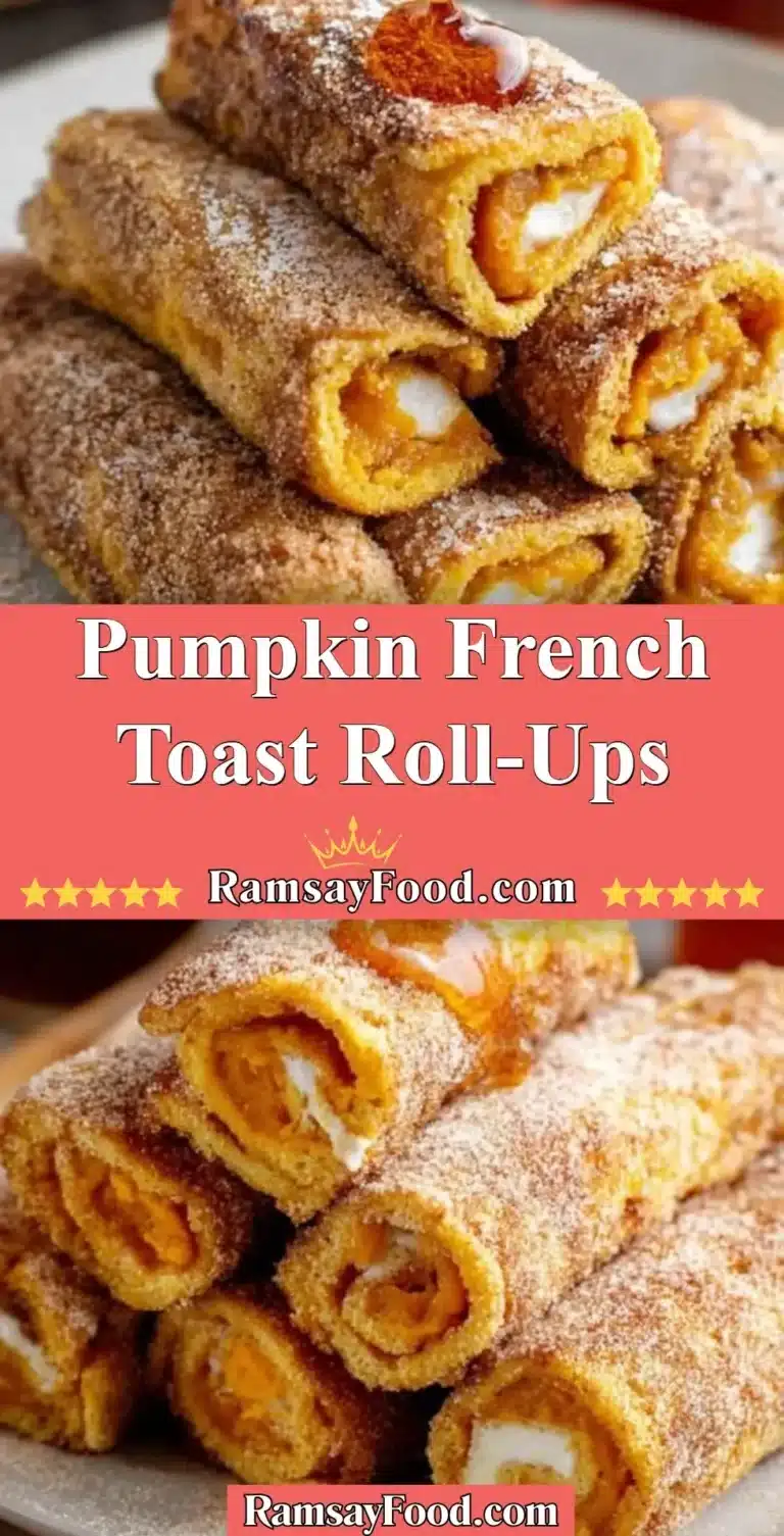 Delicious Pumpkin French Toast Roll-Ups served on a plate with syrup and cinnamon
