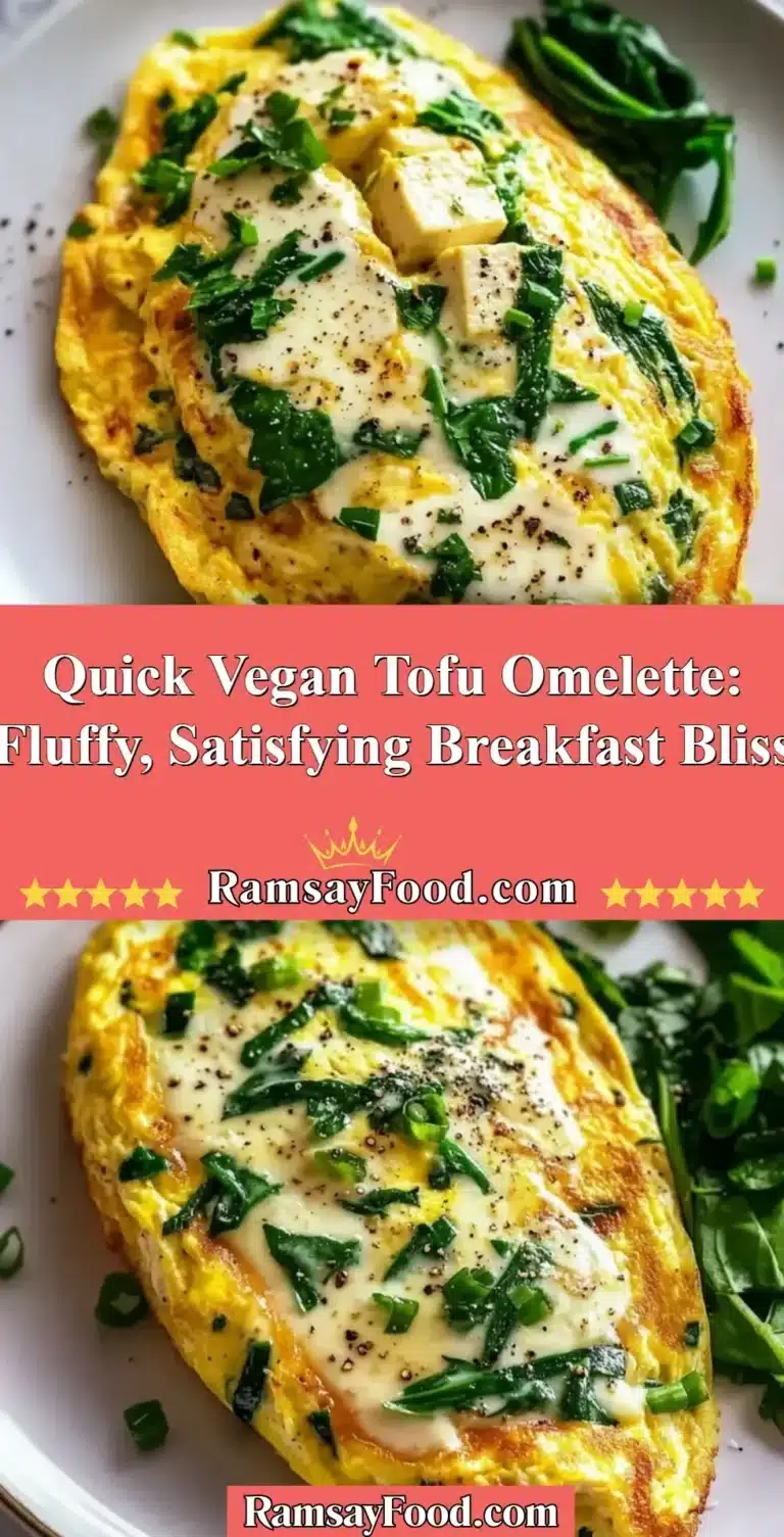 Quick Vegan Tofu Omelette: Fluffy, Satisfying Breakfast Bliss 7 Fluffy vegan tofu omelette served on a plate with fresh herbs and vegetables