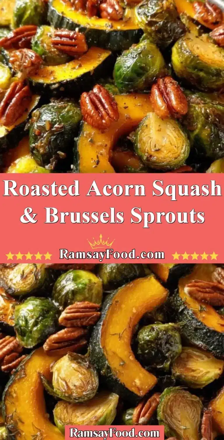 Roasted Acorn Squash & Brussels Sprouts 7 Roasted acorn squash and Brussels sprouts dish with herbs and spices