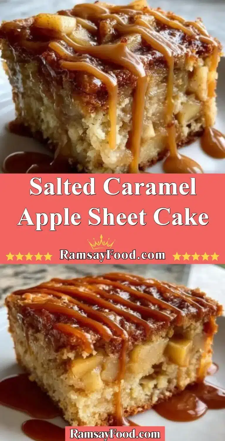Salted Caramel Apple Sheet Cake 5 Delicious Salted Caramel Apple Sheet Cake with rich caramel drizzled on top