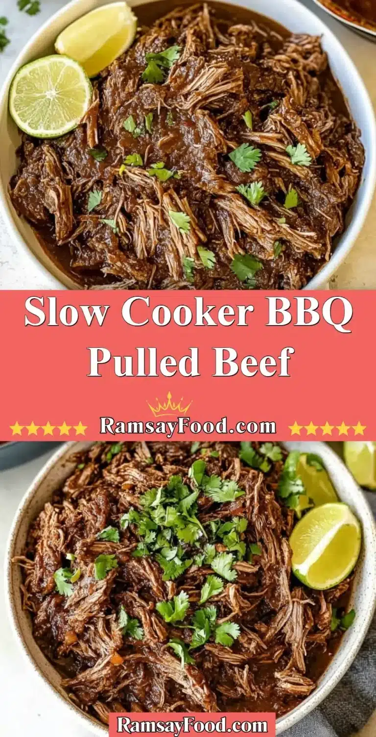 Slow Cooker BBQ Pulled Beef 6 Delicious Slow Cooker BBQ Pulled Beef served with buns and coleslaw