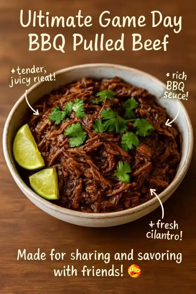 Delicious slow cooker BBQ pulled beef served on a plate