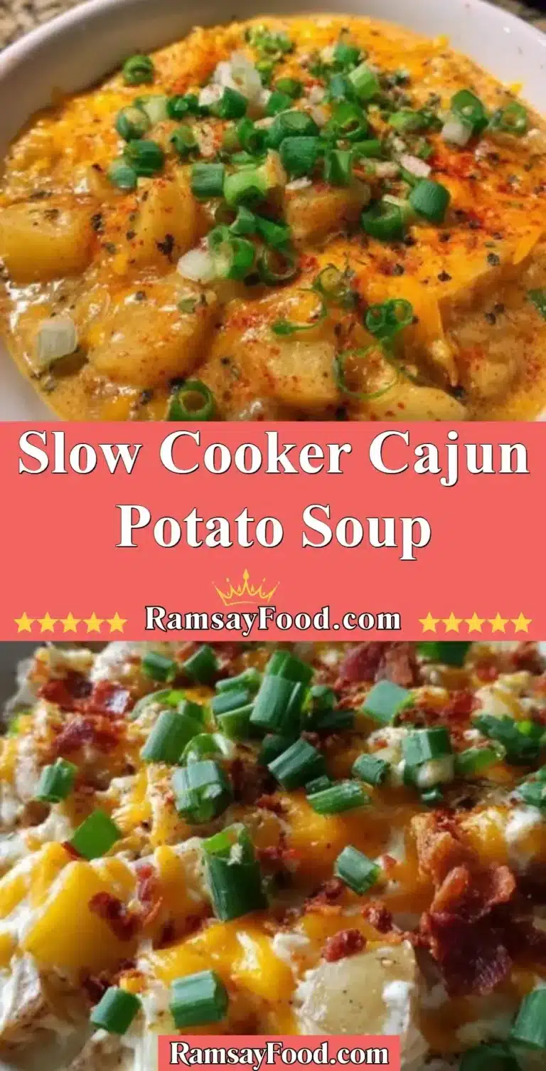 Slow Cooker Cajun Potato Soup 4 Bowl of creamy Slow Cooker Cajun Potato Soup garnished with green onions.