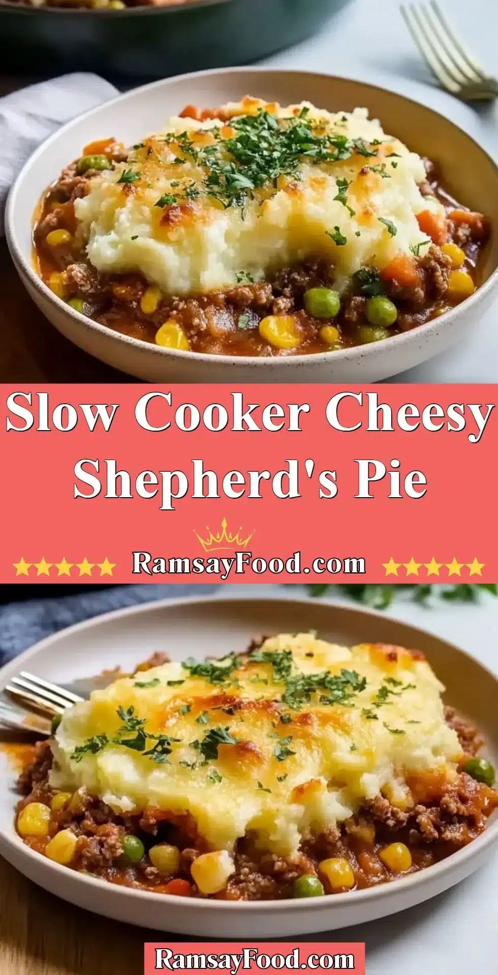 Slow Cooker Cheesy Shepherd's Pie 2 Delicious slow cooker cheesy shepherd's pie fresh out of the kitchen