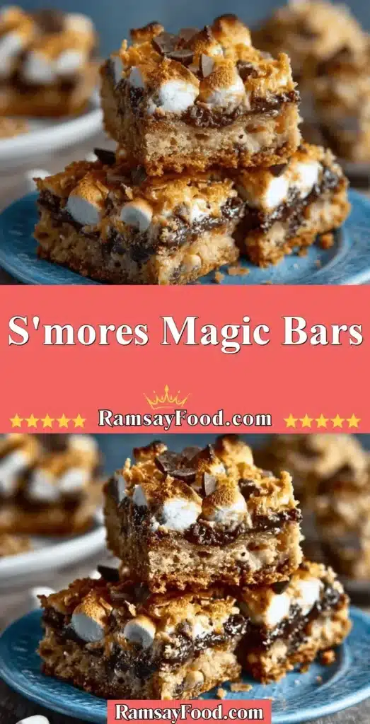 Decadent S'mores Magic Bars showcasing layers of chocolate and marshmallows