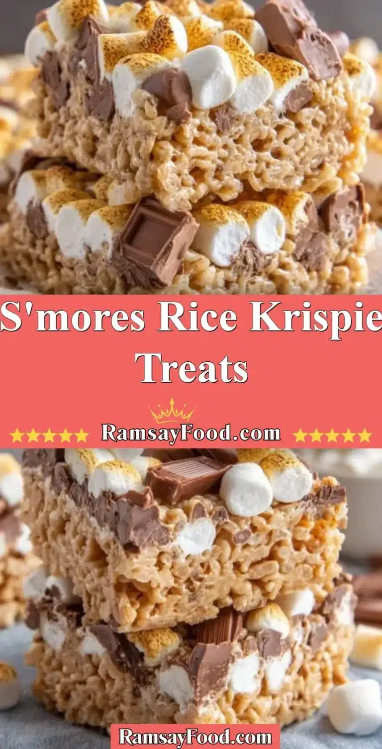 S'mores Rice Krispie Treats 9 Delicious S'mores Rice Krispie Treats with marshmallows and chocolate