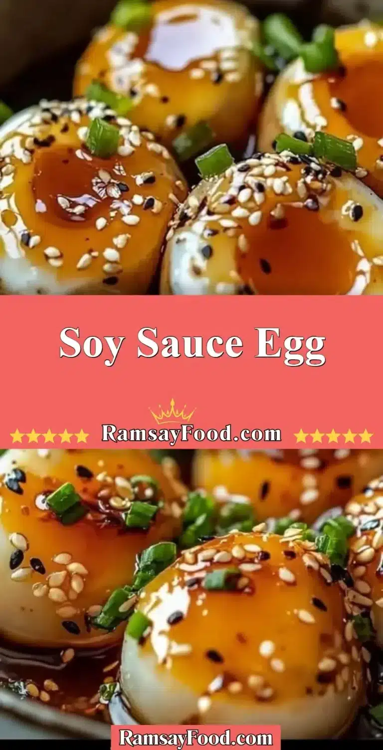Soy Sauce Egg 6 Delicious soy sauce egg garnished with green onions on a white plate.