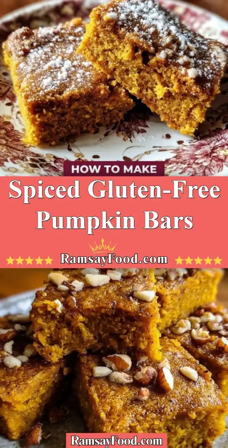Spiced Gluten-Free Pumpkin Bars 6 Delicious spiced gluten-free pumpkin bars topped with cream and spices