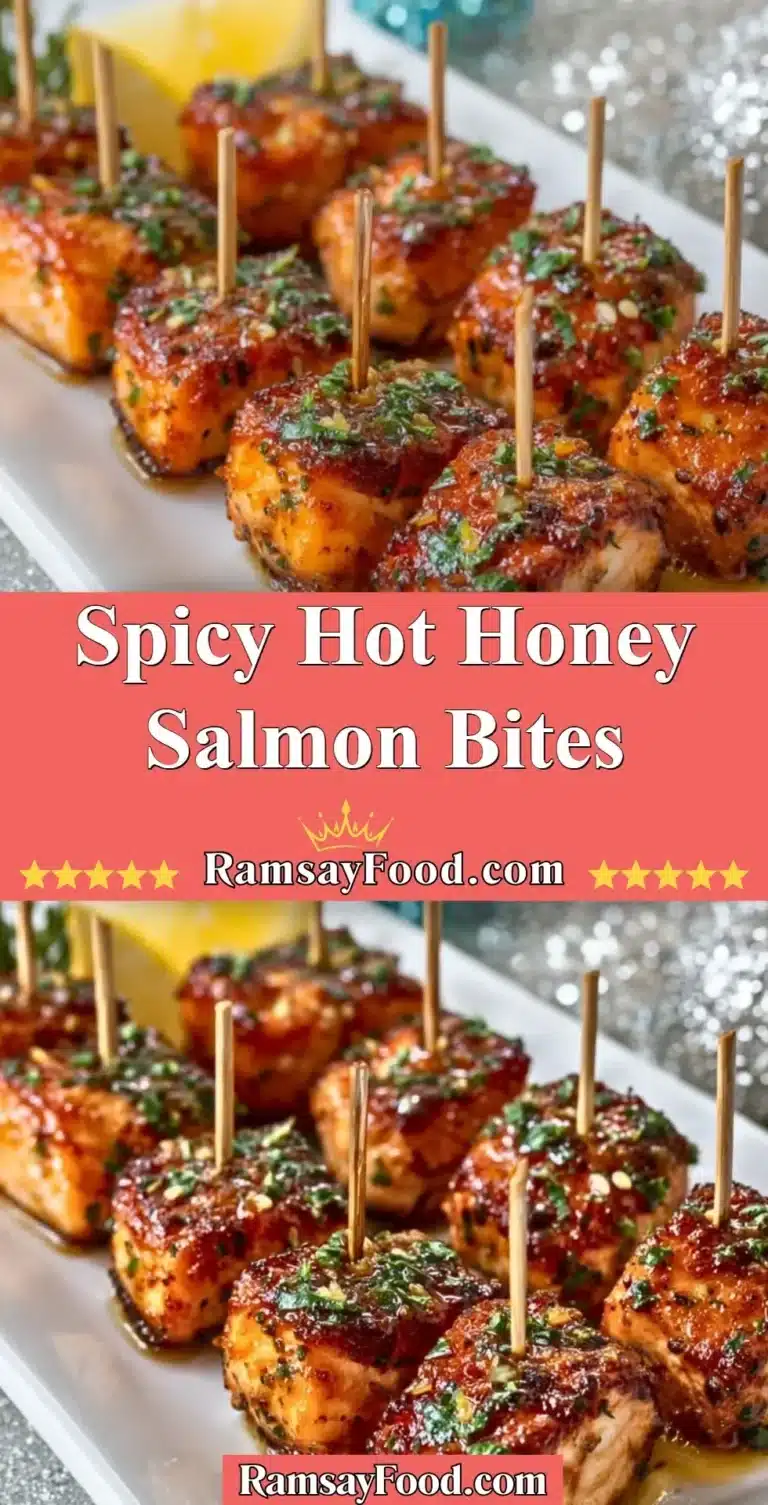 Spicy Hot Honey Salmon Bites 6 Delicious spicy hot honey salmon bites served as an appetizer