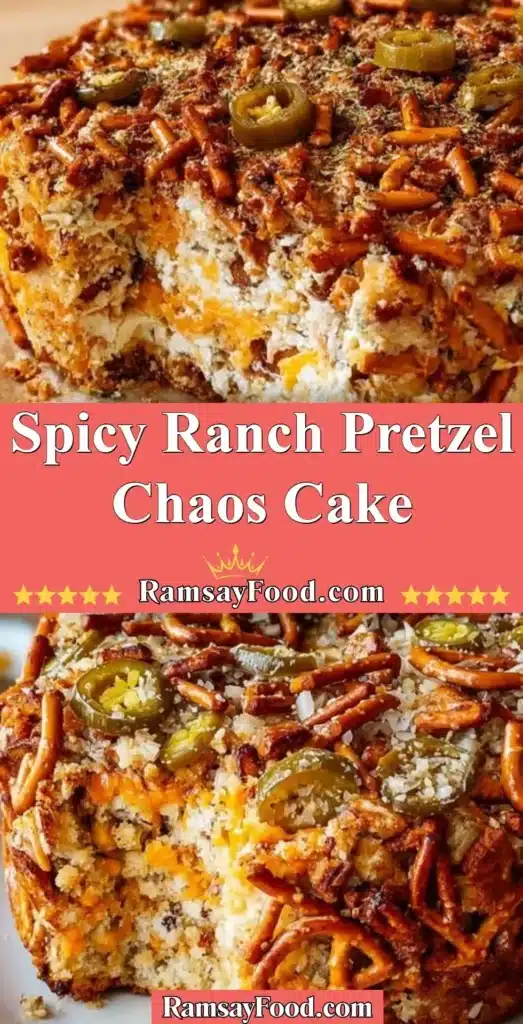 Spicy Ranch Pretzel Chaos Cake – a deliciously unique dessert with bold flavors