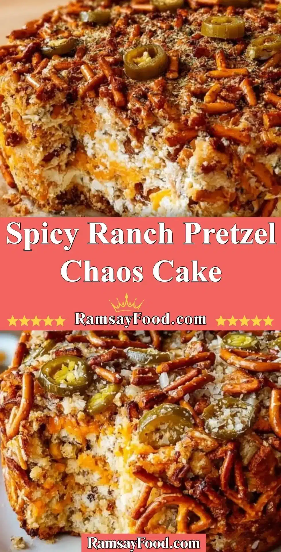 Spicy Ranch Pretzel Chaos Cake 2 Spicy Ranch Pretzel Chaos Cake – a deliciously unique dessert with bold flavors