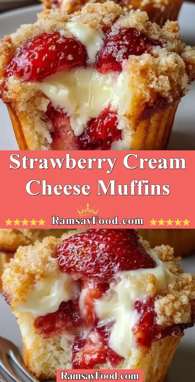 Strawberry Cream Cheese Muffins 5 Delicious homemade Strawberry Cream Cheese Muffins on a cooling rack