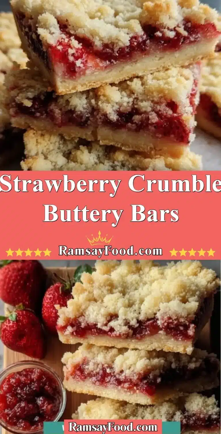 Strawberry Crumble Buttery Bars 8 Delicious strawberry crumble bars with a buttery topping and fresh strawberries