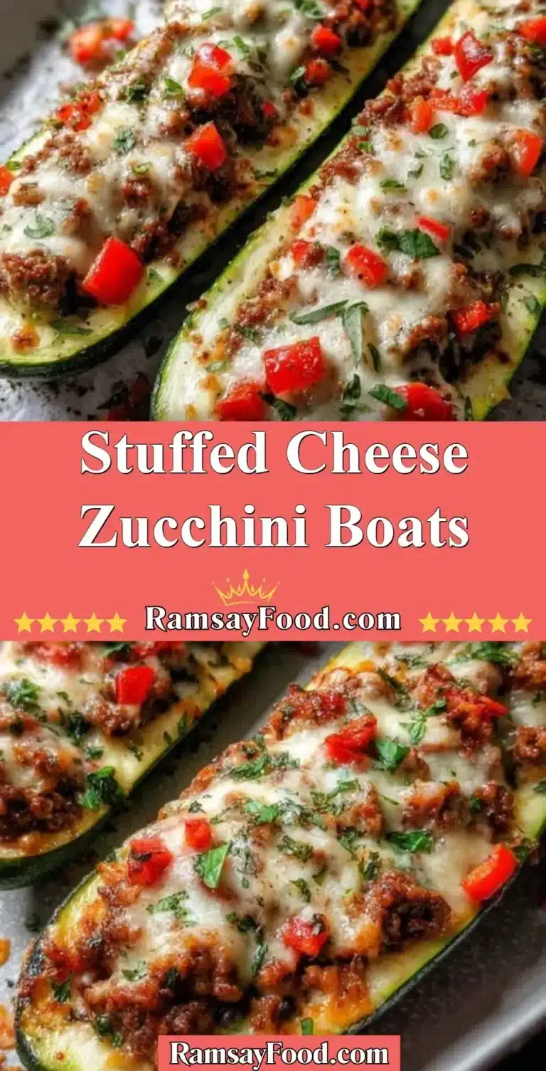 Stuffed Cheese Zucchini Boats 9 Stuffed cheese zucchini boats topped with herbs, healthy and delicious recipe.