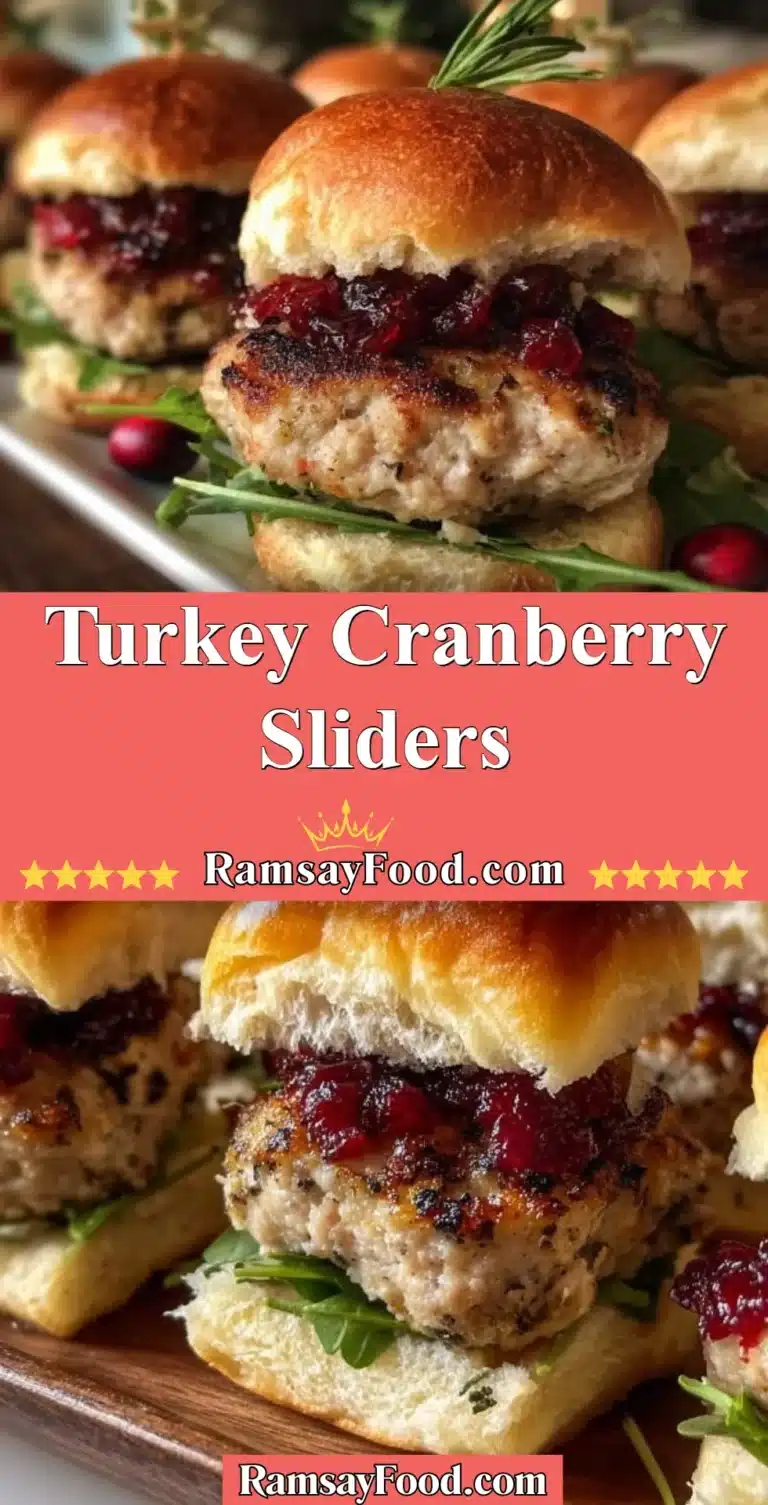 Turkey Cranberry Sliders 9 Turkey Cranberry Sliders served on a platter with garnishes