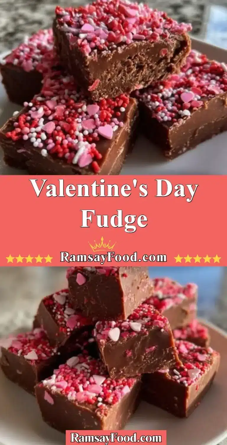 Delicious homemade Valentine's Day Fudge in heart-shaped packaging