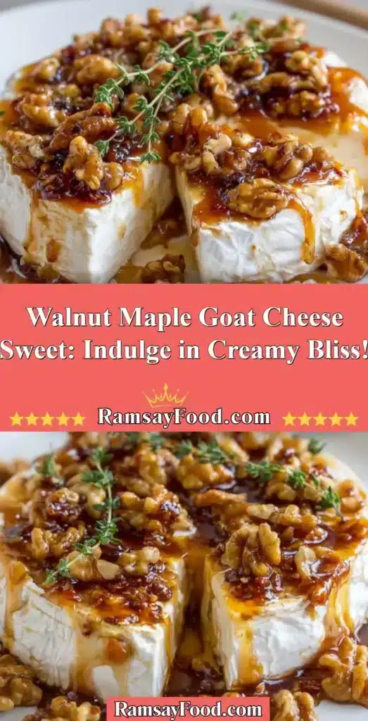 Creamy walnut maple goat cheese sweet on a rustic wooden platter.