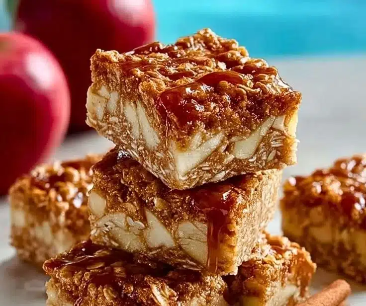 Delicious homemade Apple Cinnamon Breakfast Bars on a plate