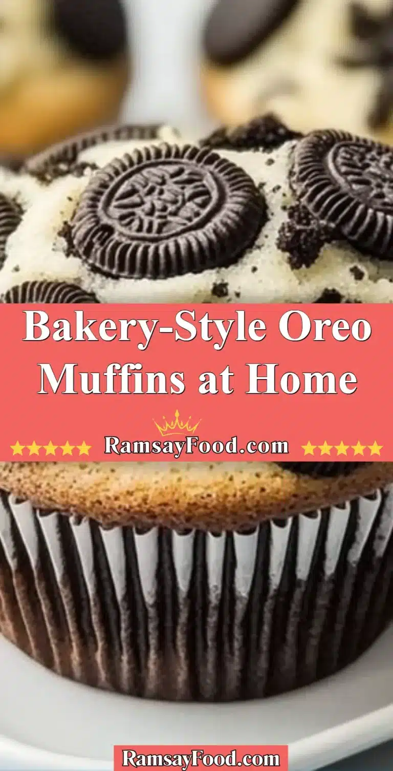 Bakery-style Oreo muffins fresh out of the oven, topped with cookie crumbles.