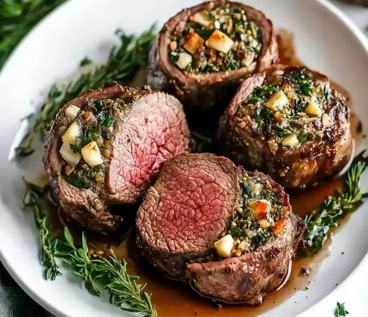 Best Ever Christmas Stuffed Beef Tenderloin to Wow Your Guests 4 Delicious Christmas stuffed beef tenderloin, beautifully plated for festive gatherings.