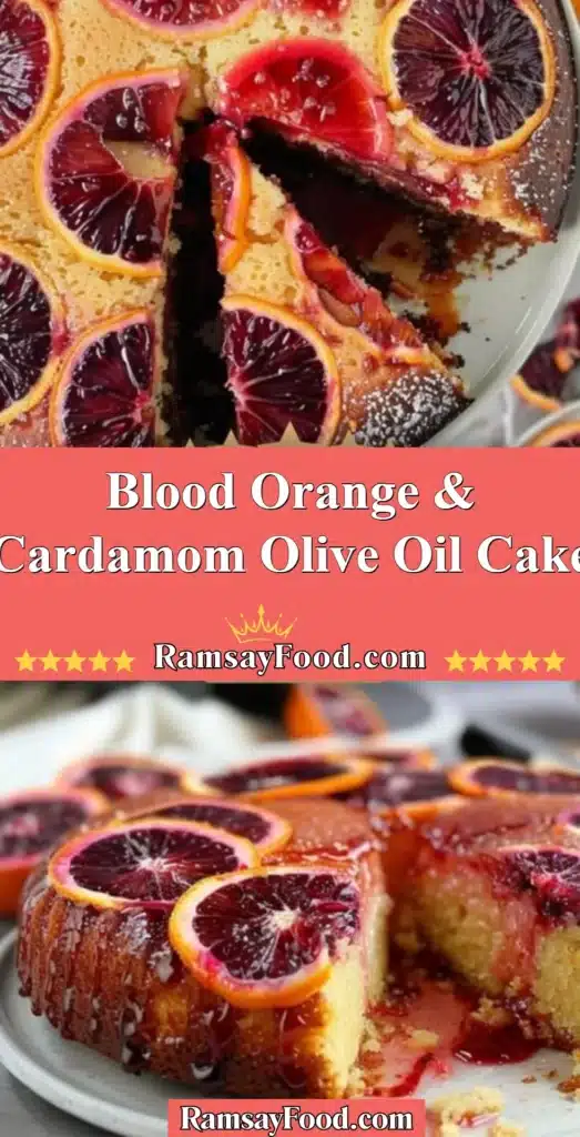 Blood Orange & Cardamom Olive Oil Cake, a moist and flavorful dessert